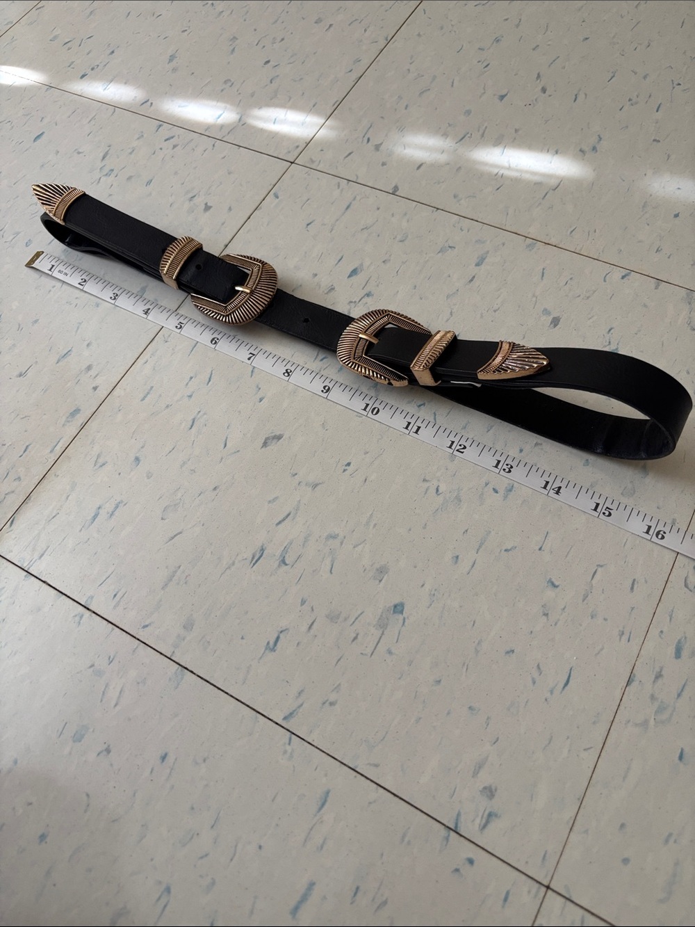 Black Belt with Gold Buckles